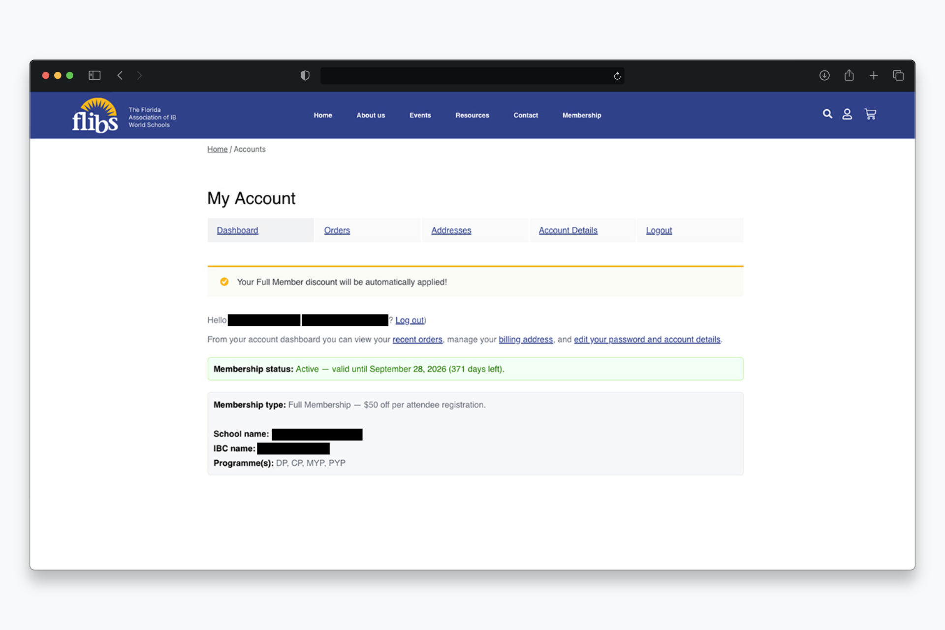 Front end: User Account